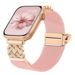 中国結びマグネットバックルツイルストレッチナイロンウォッチバンド、Apple Watch 49mm / 46mm / 45mm / 44mm用、Apple Watch 42mm / 41mm / 40mm / 38mm用