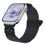 中国結びマグネットバックルツイルストレッチナイロンウォッチバンド、Apple Watch 49mm / 46mm / 45mm / 44mm用、Apple Watch 42mm / 41mm / 40mm / 38mm用