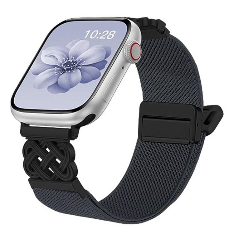 中国結びマグネットバックルツイルストレッチナイロンウォッチバンド、Apple Watch 49mm / 46mm / 45mm / 44mm用、Apple Watch 42mm / 41mm / 40mm / 38mm用