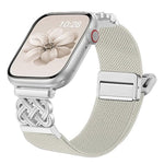 中国結びマグネットバックルツイルストレッチナイロンウォッチバンド、Apple Watch 49mm / 46mm / 45mm / 44mm用、Apple Watch 42mm / 41mm / 40mm / 38mm用