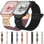中国結びマグネットバックルツイルストレッチナイロンウォッチバンド、Apple Watch 49mm / 46mm / 45mm / 44mm用、Apple Watch 42mm / 41mm / 40mm / 38mm用