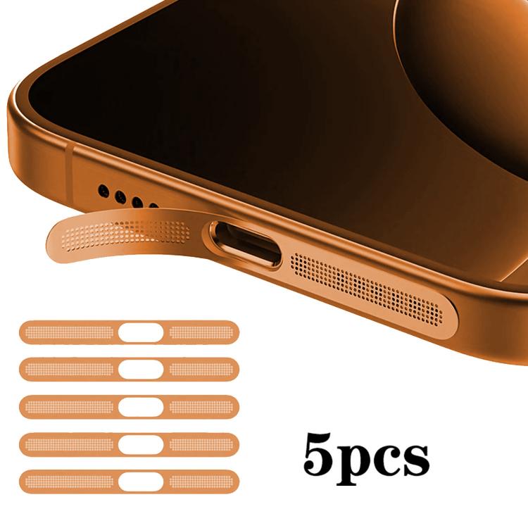 5pcs High-Density Metallic Integrated Speaker Dust Cover, For iPhone 17 Pro Max, For iPhone 17 Pro