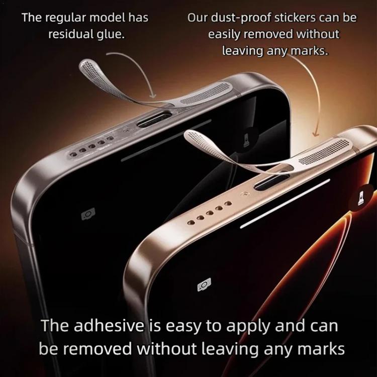 5pcs High-Density Metallic Integrated Speaker Dust Cover, For iPhone 17 Pro Max, For iPhone 17 Pro
