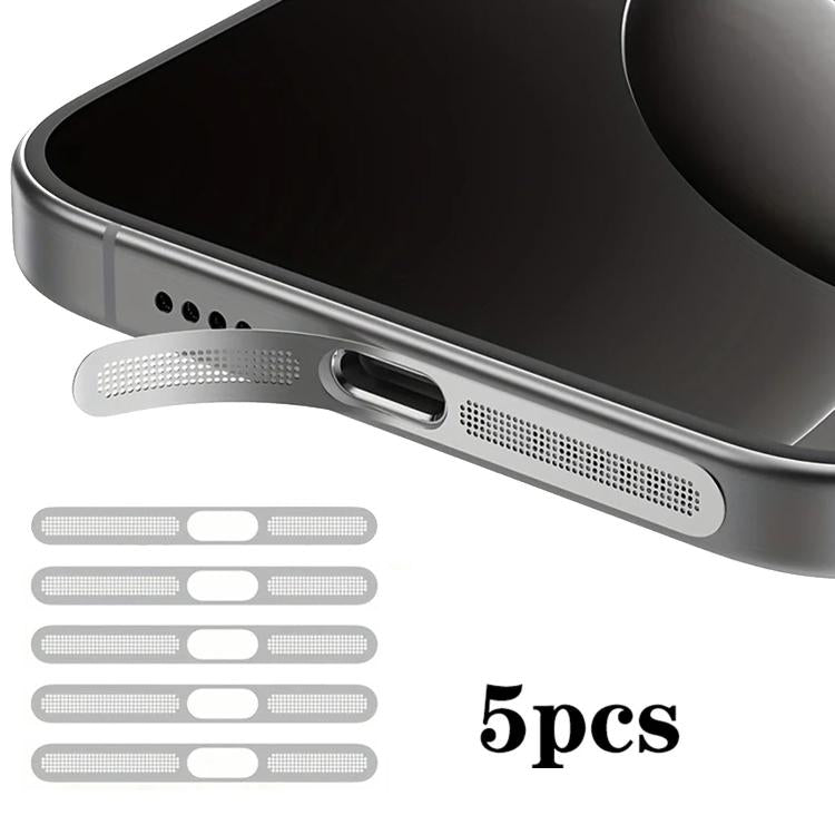 5個セット 高密度メタリック一体型スピーカーダストカバー、iPhone 17対応