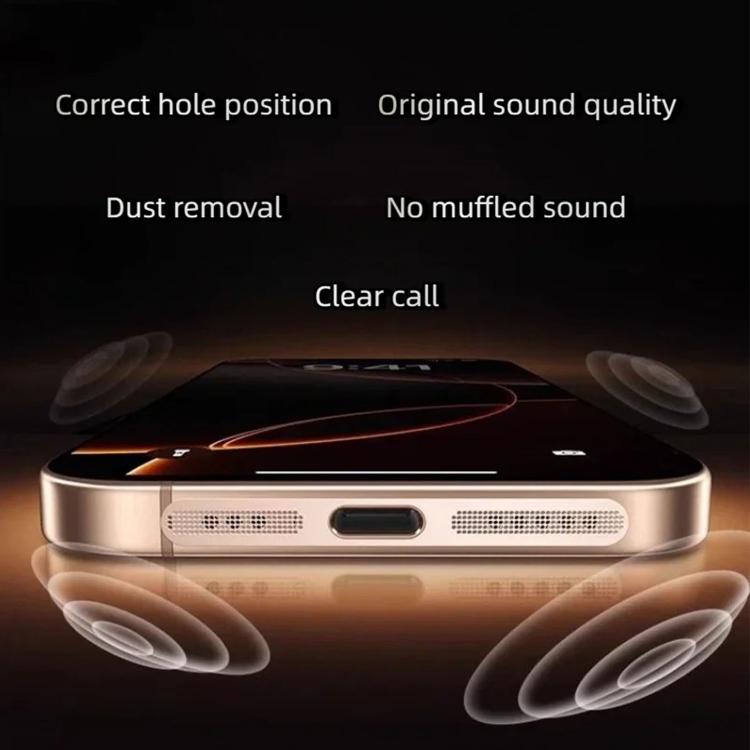 5個セット 高密度メタリック一体型スピーカーダストカバー、iPhone 17対応