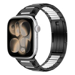 多面体ラバーインレイステンレススチールウォッチバンド、Apple Watch 46mm / 49mm / 45mm / 44mm用、Apple Watch 42mm / 41mm / 40mm / 38mm用
