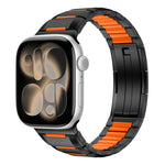 多面体ラバーインレイステンレススチールウォッチバンド、Apple Watch 46mm / 49mm / 45mm / 44mm用、Apple Watch 42mm / 41mm / 40mm / 38mm用