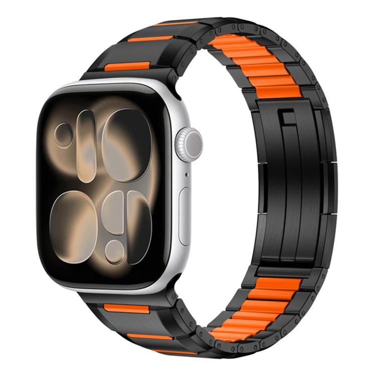 多面体ラバーインレイステンレススチールウォッチバンド、Apple Watch 46mm / 49mm / 45mm / 44mm用、Apple Watch 42mm / 41mm / 40mm / 38mm用