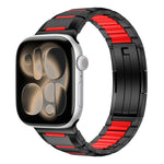 多面体ラバーインレイステンレススチールウォッチバンド、Apple Watch 46mm / 49mm / 45mm / 44mm用、Apple Watch 42mm / 41mm / 40mm / 38mm用