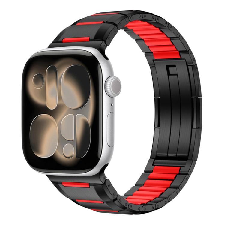 多面体ラバーインレイステンレススチールウォッチバンド、Apple Watch 46mm / 49mm / 45mm / 44mm用、Apple Watch 42mm / 41mm / 40mm / 38mm用