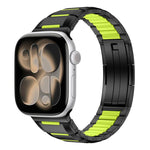 多面体ラバーインレイステンレススチールウォッチバンド、Apple Watch 46mm / 49mm / 45mm / 44mm用、Apple Watch 42mm / 41mm / 40mm / 38mm用
