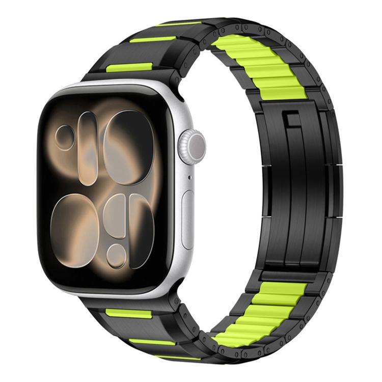 多面体ラバーインレイステンレススチールウォッチバンド、Apple Watch 46mm / 49mm / 45mm / 44mm用、Apple Watch 42mm / 41mm / 40mm / 38mm用