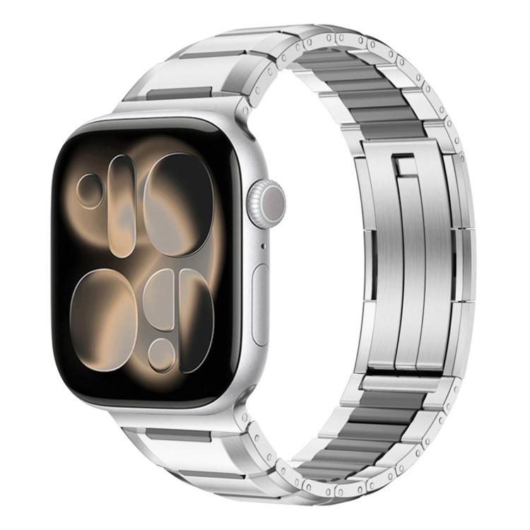 多面体ラバーインレイステンレススチールウォッチバンド、Apple Watch 46mm / 49mm / 45mm / 44mm用、Apple Watch 42mm / 41mm / 40mm / 38mm用