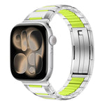 多面体ラバーインレイステンレススチールウォッチバンド、Apple Watch 46mm / 49mm / 45mm / 44mm用、Apple Watch 42mm / 41mm / 40mm / 38mm用