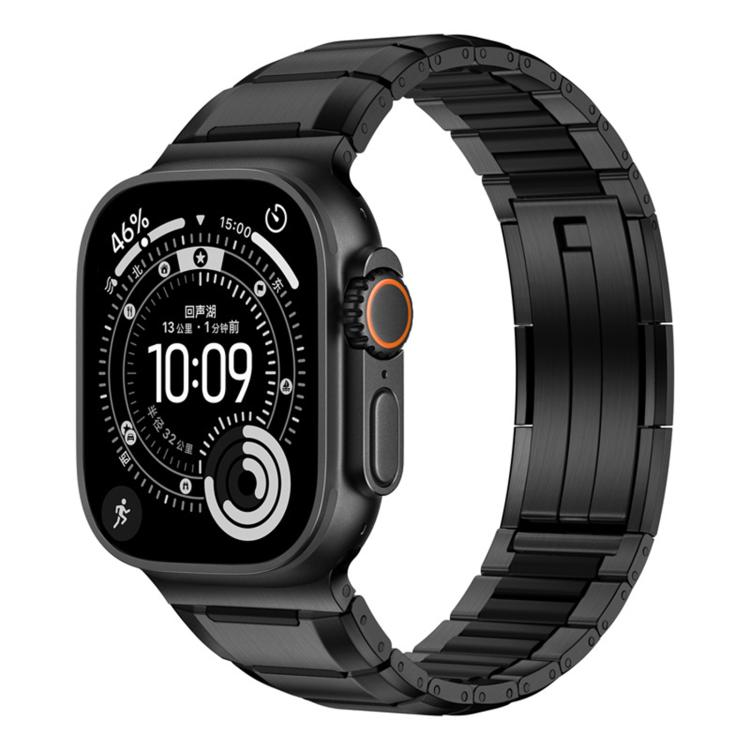 多面体ラバーインレイステンレススチールウォッチバンド、Apple Watch 46mm / 49mm / 45mm / 44mm用、Apple Watch 42mm / 41mm / 40mm / 38mm用