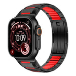 多面体ラバーインレイステンレススチールウォッチバンド、Apple Watch 46mm / 49mm / 45mm / 44mm用、Apple Watch 42mm / 41mm / 40mm / 38mm用