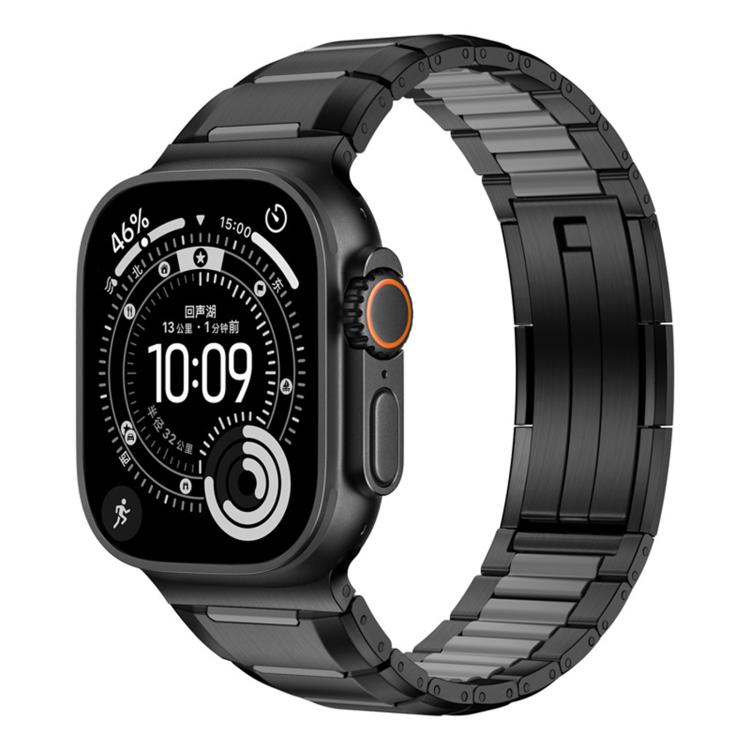多面体ラバーインレイステンレススチールウォッチバンド、Apple Watch 46mm / 49mm / 45mm / 44mm用、Apple Watch 42mm / 41mm / 40mm / 38mm用