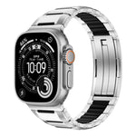 多面体ラバーインレイステンレススチールウォッチバンド、Apple Watch 46mm / 49mm / 45mm / 44mm用、Apple Watch 42mm / 41mm / 40mm / 38mm用