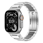 多面体ラバーインレイステンレススチールウォッチバンド、Apple Watch 46mm / 49mm / 45mm / 44mm用、Apple Watch 42mm / 41mm / 40mm / 38mm用