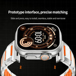 多面体ラバーインレイステンレススチールウォッチバンド、Apple Watch 46mm / 49mm / 45mm / 44mm用、Apple Watch 42mm / 41mm / 40mm / 38mm用