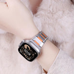多面体ラバーインレイステンレススチールウォッチバンド、Apple Watch 46mm / 49mm / 45mm / 44mm用、Apple Watch 42mm / 41mm / 40mm / 38mm用