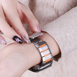 多面体ラバーインレイステンレススチールウォッチバンド、Apple Watch 46mm / 49mm / 45mm / 44mm用、Apple Watch 42mm / 41mm / 40mm / 38mm用