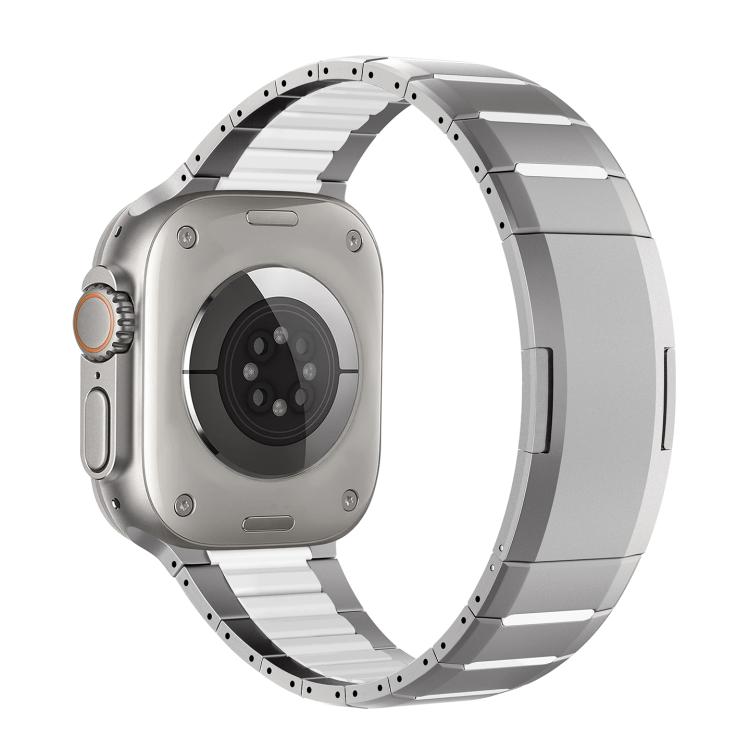 カーブドツートーンサイドリリースステンレススチールウォッチバンド、Apple Watch 49mm / 46mm / 45mm / 44mm用、Apple Watch 42mm / 41mm / 40mm / 38mm用