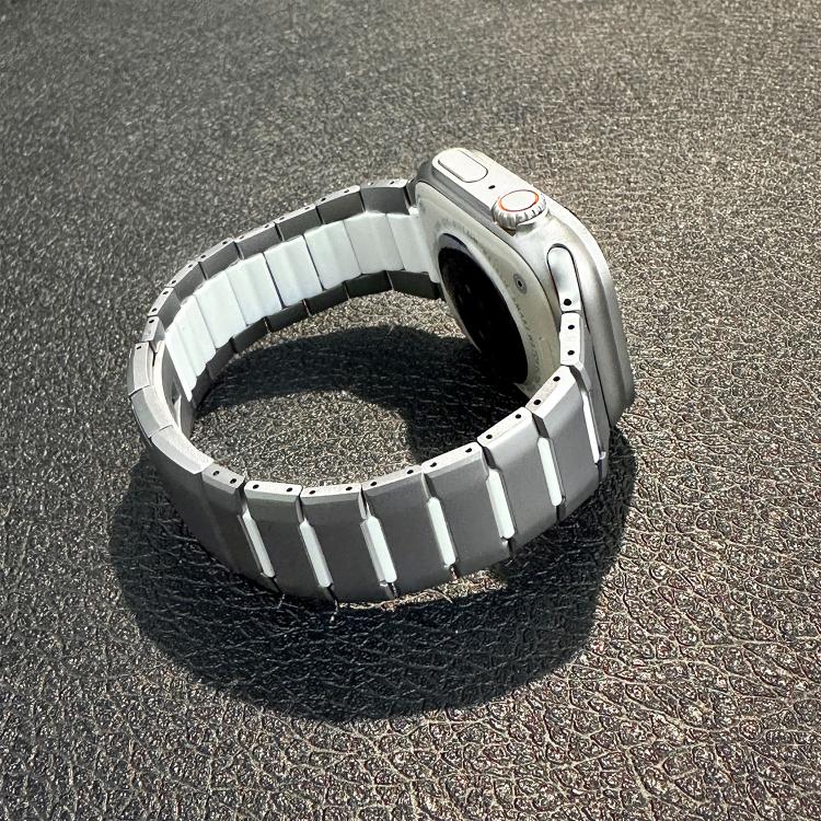 カーブドツートーンサイドリリースステンレススチールウォッチバンド、Apple Watch 49mm / 46mm / 45mm / 44mm用、Apple Watch 42mm / 41mm / 40mm / 38mm用