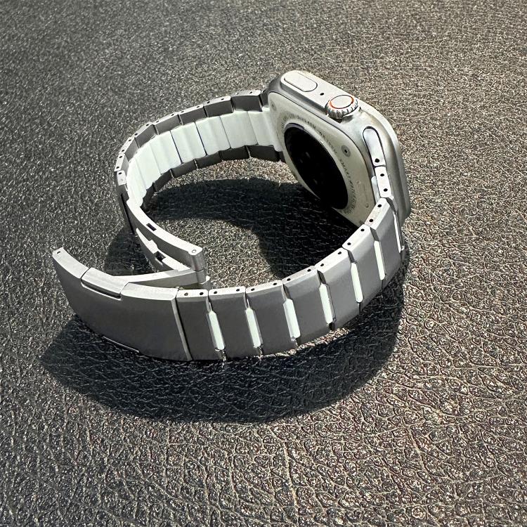 カーブドツートーンサイドリリースステンレススチールウォッチバンド、Apple Watch 49mm / 46mm / 45mm / 44mm用、Apple Watch 42mm / 41mm / 40mm / 38mm用