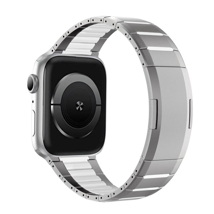 カーブドツートーンサイドリリースステンレススチールウォッチバンド、Apple Watch 49mm / 46mm / 45mm / 44mm用、Apple Watch 42mm / 41mm / 40mm / 38mm用