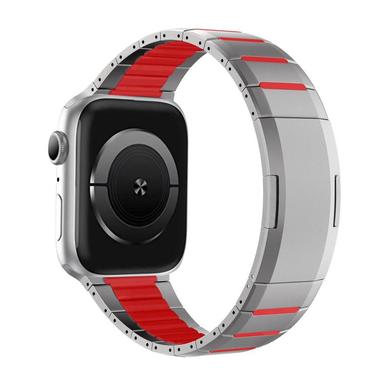 カーブドツートーンサイドリリースステンレススチールウォッチバンド、Apple Watch 49mm / 46mm / 45mm / 44mm用、Apple Watch 42mm / 41mm / 40mm / 38mm用