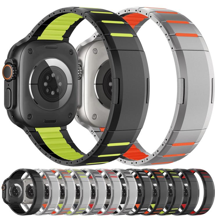 カーブドツートーンサイドリリースステンレススチールウォッチバンド、Apple Watch 49mm / 46mm / 45mm / 44mm用、Apple Watch 42mm / 41mm / 40mm / 38mm用