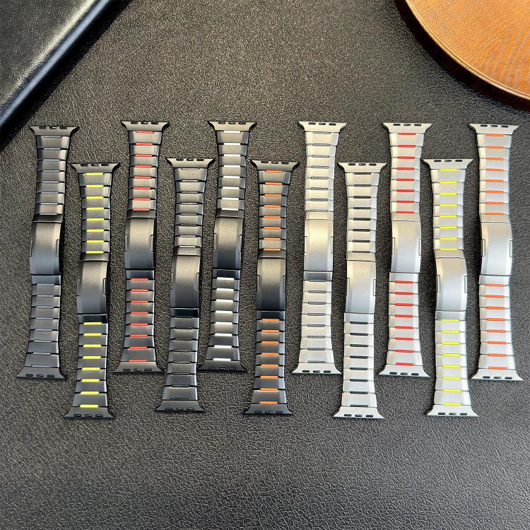 カーブドツートーンサイドリリースステンレススチールウォッチバンド、Apple Watch 49mm / 46mm / 45mm / 44mm用、Apple Watch 42mm / 41mm / 40mm / 38mm用