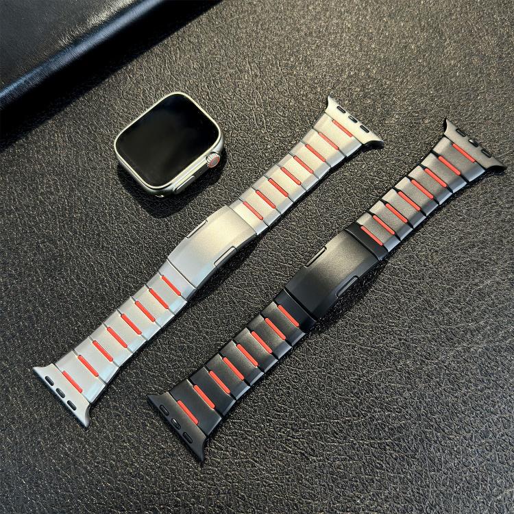 カーブドツートーンサイドリリースステンレススチールウォッチバンド、Apple Watch 49mm / 46mm / 45mm / 44mm用、Apple Watch 42mm / 41mm / 40mm / 38mm用