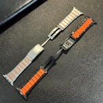 カーブドツートーンサイドリリースステンレススチールウォッチバンド、Apple Watch 49mm / 46mm / 45mm / 44mm用、Apple Watch 42mm / 41mm / 40mm / 38mm用