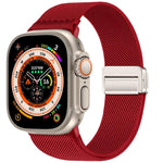 ダブルマグネットバックル伸縮ナイロンウォッチバンド、Apple Watch 49mm / 46mm / 45mm / 44mm用、Apple Watch 42mm / 41mm / 40mm / 38mm用