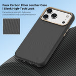 モコメ ケブラー カーボンファイバーテクスチャ 磁気衝撃吸収スマホケース、iPhone 17 Pro Max用