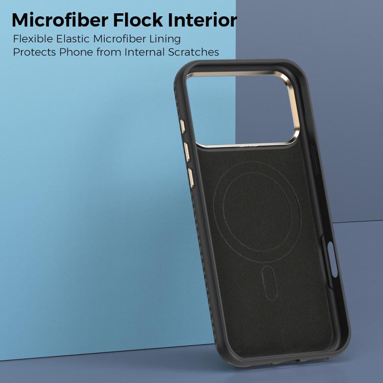 モコメ ケブラー カーボンファイバーテクスチャ 磁気衝撃吸収スマホケース、iPhone 17 Pro Max用