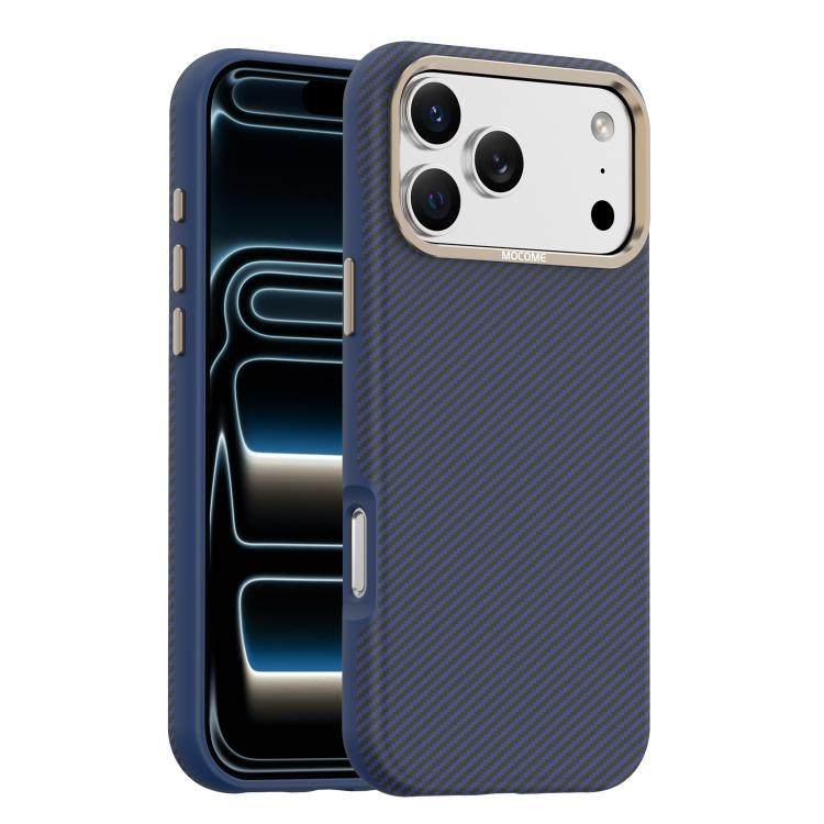 モコメ ケブラー カーボンファイバーテクスチャ 磁気衝撃吸収スマホケース、iPhone 17 Pro Max用