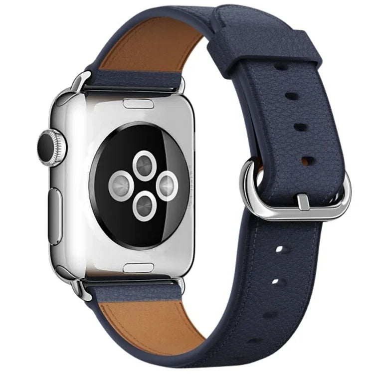 クラシックボタンレザーリストストラップウォッチバンド Apple Watch Series 3 & 2 & 1 42mm用