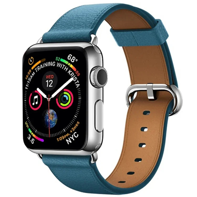 クラシックボタンレザーリストストラップウォッチバンド Apple Watch Series 3 & 2 & 1 42mm用
