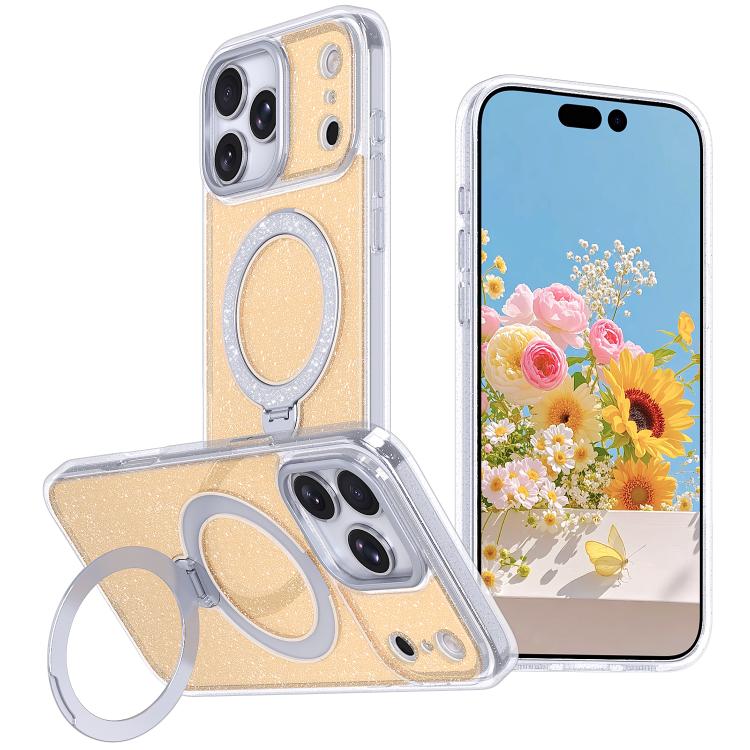 星空グリッター磁気ホルダースマホケース、iPhone 17 Pro Max用、iPhone 17 Pro用、iPhone 17用