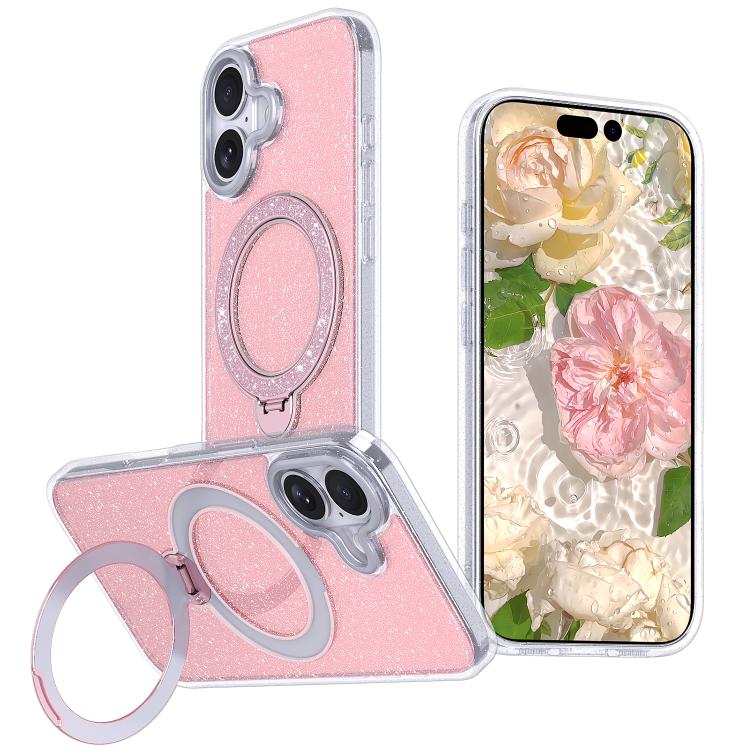 Starry Glitter Magnetic Holder Phone Case, For iPhone 17 Pro Max, For iPhone 17 Pro, For iPhone 17