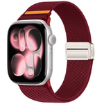 ダブルマグネティックバックルシングルステッチナイロンウォッチバンド、Apple Watch 49mm / 46mm / 45mm / 44mm用、Apple Watch 42mm / 41mm / 40mm / 38mm用