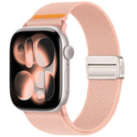 ダブルマグネティックバックルシングルステッチナイロンウォッチバンド、Apple Watch 49mm / 46mm / 45mm / 44mm用、Apple Watch 42mm / 41mm / 40mm / 38mm用