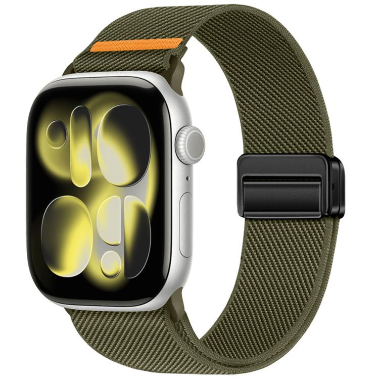 ダブルマグネティックバックルシングルステッチナイロンウォッチバンド、Apple Watch 49mm / 46mm / 45mm / 44mm用、Apple Watch 42mm / 41mm / 40mm / 38mm用