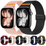 ダブルマグネティックバックルシングルステッチナイロンウォッチバンド、Apple Watch 49mm / 46mm / 45mm / 44mm用、Apple Watch 42mm / 41mm / 40mm / 38mm用