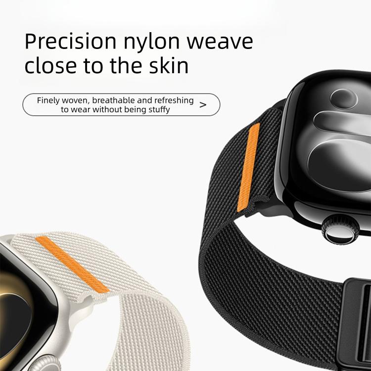 ダブルマグネティックバックルシングルステッチナイロンウォッチバンド、Apple Watch 49mm / 46mm / 45mm / 44mm用、Apple Watch 42mm / 41mm / 40mm / 38mm用