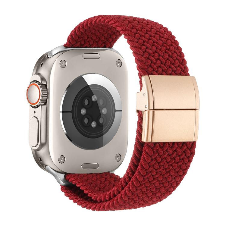 Metal Buckle Magnetic Clasp Nylon Woven Watch Band, For Apple Watch 49mm / 46mm / 45mm / 44mm, For Apple Watch 42mm / 41mm / 40mm / 38mm