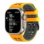 ダブルホールツートーンタイヤテクスチャーシリコンウォッチバンド、Apple Watch 49mm / 46mm / 45mm / 44mm用